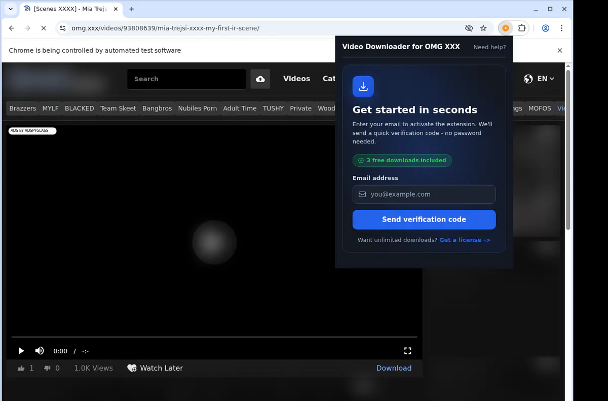 Omgxxx Video Downloader browser extension screenshot 5
